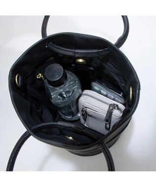 UNBILLION 【テレビ ドラマ着用アイテム】ペルケ perche / 姫路レザー丸手ハンドル2wayバケツバッグ ブラックドット