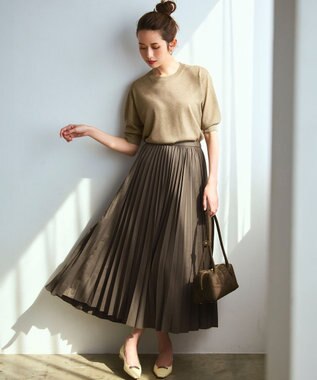 23区 【見上愛さん着用/VERY掲載】ワイド ボストン バッグ カーキ(スエード調)