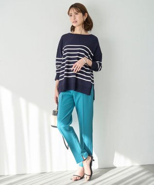 UNFILO ハイウエストテーパードパンツ ターコイズ