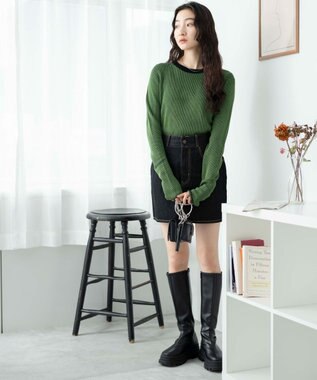 WEGO リバーシブルニットトップス グリーン