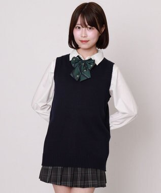 WEGO 【SCHOOLITEM】ベーシックニットベスト ネイビー