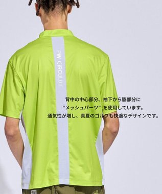 PW CIRCULUS 【MEN】メッシュコンビ モックネック ゴルフ ライトグリーン系