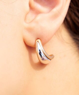 Tiaclasse メタルコンビラインピアス シルバー×ゴールド