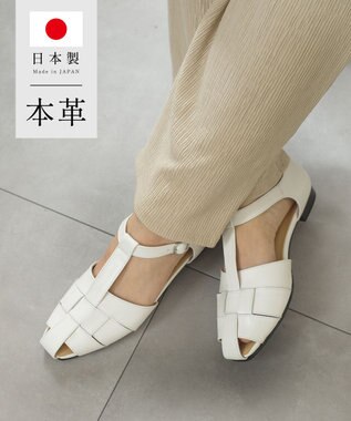 Pointer 日本製 本革グルカサンダル オフホワイト