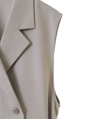 earth music&ecology サイドプリーツジレンチ グレー