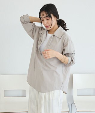CRAFT STANDARD BOUTIQUE Vネックスキッパーシャツ Gray Beige