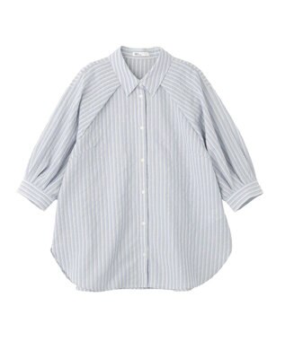 CRAFT STANDARD BOUTIQUE ストライプラグランタックシャツ Sax