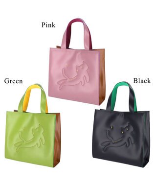 tsumori chisato CARRY キラネコエコレザー ハンドバッグ ピンク