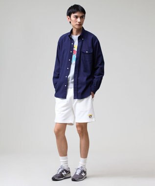 J.PRESS MEN 【J.PRESS ORIGINALS】【UNISEX】Cotton Silk Yarn Dyed Twill B.D. Shirts / Baggy-Fit ネイビー系