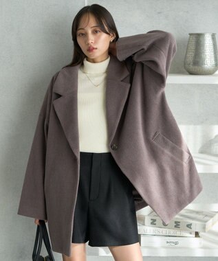 earth music&ecology オーバーテーラードジャケット　シャギー Dark Brown