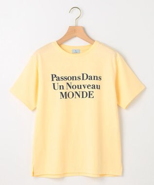 組曲 S 【綿100％】フロッキープリント Ｔシャツ カスタードイエロー系