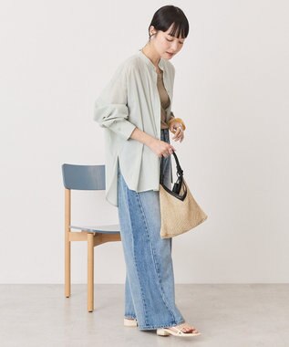 AMERICAN HOLIC リネンライクバンドカラーシャツ Mint