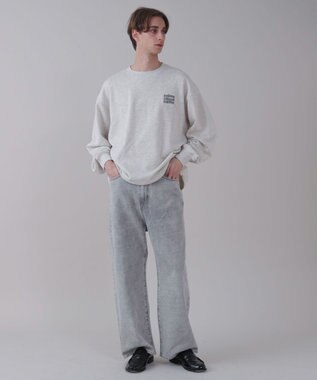 WEGO 【ユニセックス着用ITEM】ショートドロストワンポイント刺繍プルオーバー 杢グレー