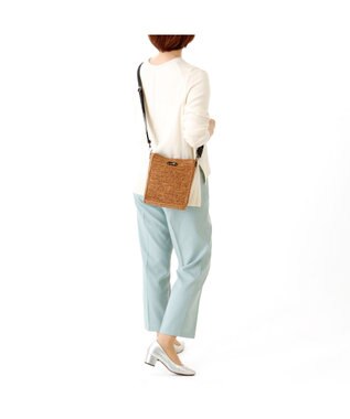 IBIZA ラフィア　ショルダーバッグ 濃茶