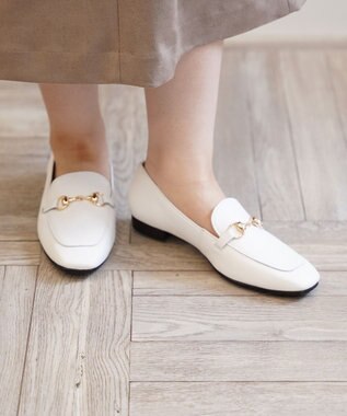 Pointer 日本製 国産牛革ビット付きローファー ホワイト