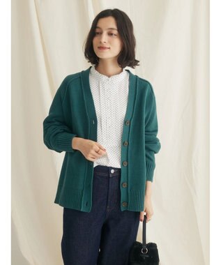 CRAFT STANDARD BOUTIQUE Ｖネックアウトリンキングカーディガン Green