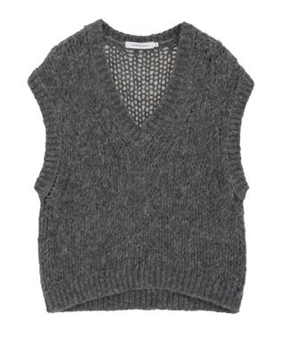 AMERICAN HOLIC 【選べる丈】甘編みニットベスト Charcoal Gray