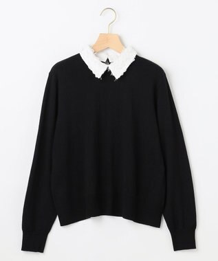 組曲 S 襟付きニットアップ ブラック系