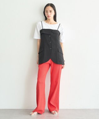 earth music&ecology 【セットアップ対応】フラップボタンビスチェ Black