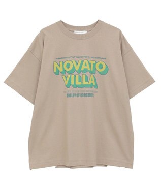 AMERICAN HOLIC 配色ロゴプリントTシャツ Beige