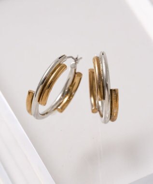 AMERICAN HOLIC コンビメッキデザインフープピアス