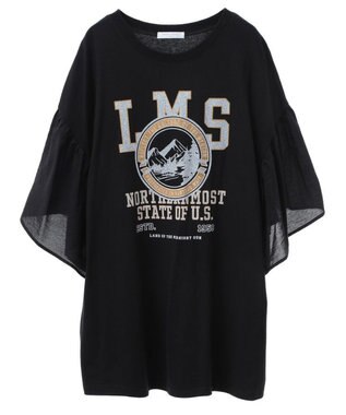 Green Parks ドッキングフレアスリーブロゴチュニック Dark Gray