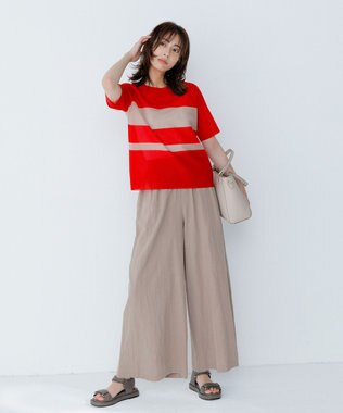 uncrave コットンリネンボイル ワイドパンツ トープ