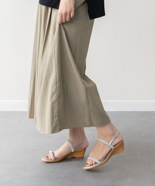 INTER-CHAUSSURES 【ITALIAN SHOEMAKERS】ラインストーンダブルベルトサンダル シルバー
