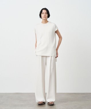 ATON 50/2 NATURAL DYE ORGANIC COTTON | イージーストレートパンツ WARM WHITE