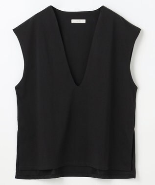 ANY L 【洗濯機可/接触冷感/UVカット】Ｖネックチュニック ブラック