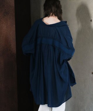 YECCA VECCA リブMIXシアーオーバーシャツ Dark Green