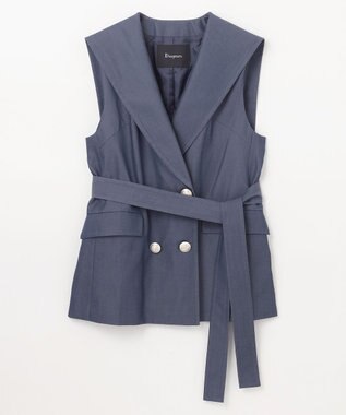 GRACE CONTINENTAL セーラーカラーサテンベスト ネイビー