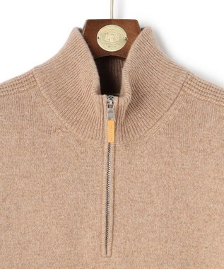 J.PRESS MEN ウール×カシミヤの上質素材【Cash Lamb's Wool】ハーフジップ ニット_25年モデル ベージュ系