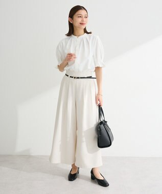 Green Parks タックショートスリーブブラウス Off White