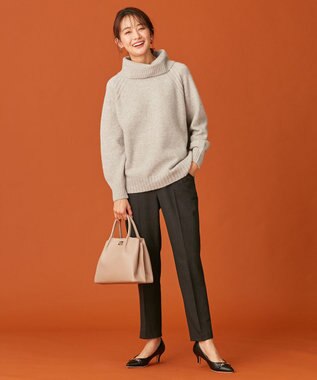 ANY SIS 【蓄熱効果】サーモトロン 2WAYストレッチ テーパードパンツ（チェック柄） ネイビーチェック