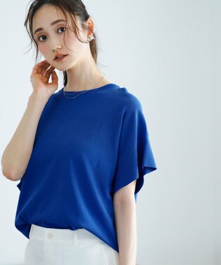 ANY SIS 【and GIRL掲載/アイスタッチ】フレンチスリーブ ニット ロイヤルブルー