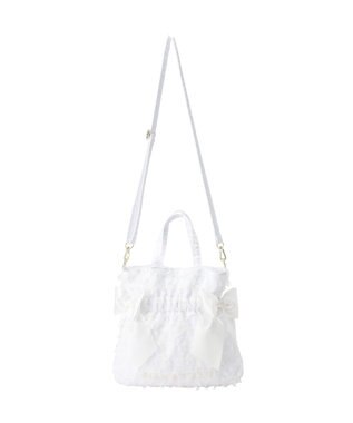Maison de FLEUR レースダブルリボン２Ｗａｙトートバッグ Off White