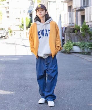 WEGO ドロップショルダーカーディガン マスタード