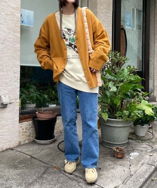 WEGO ドロップショルダーカーディガン マスタード