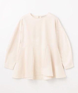 ANY ジョーゼット裏起毛ペプラムプルオーバー エクリュ