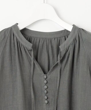 23区 L 【洗える】LIBECO カフタン ワンピース カーキ系