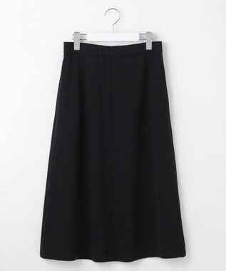 自由区 L 【19号サイズまで展開・セットアップ対応】トリアセダブルクロスフレア スカート ブラック