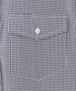 J.PRESS MEN 【クールマックス】サッカーストライプ／マイクロギンガムチェック シャツ/B.D ネイビー系3