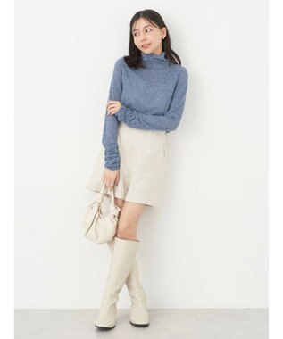 earth music&ecology 起毛レースハイネックインナー Blue