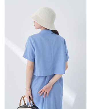 earth music&ecology リサイクルポリエステルブレンドショートシャツ Sax