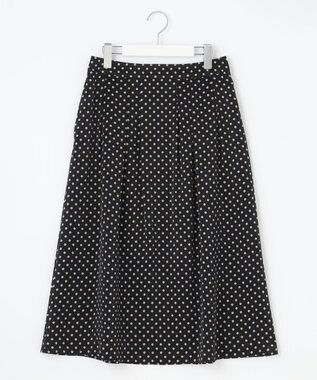 J.PRESS LADIES L 【洗える】ピーチサテン 幾何プリント スカート ネイビー系5