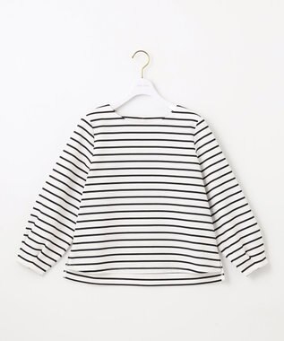 ANY SIS 【洗える】バックパール調ディテール カットソー オフ×ブラックBD