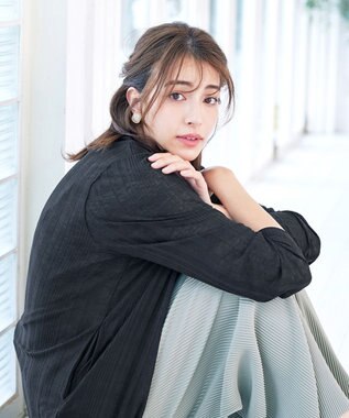 Tiaclasse 【吸水速乾・UVケア・洗える】ランダムリブカットソーカーディガン ブラック