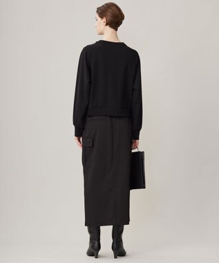 ICB 【UVカット・洗える】ジョーゼットジャージー クロップド丈プルオーバー ブラック系