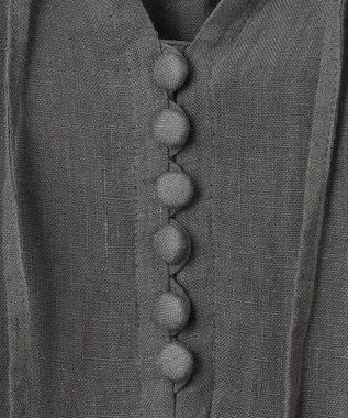 23区 【洗える】LIBECO カフタン ワンピース カーキ系